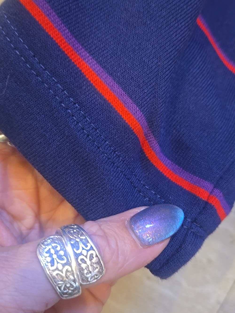 Oakley Unique Navy Striped Open Front Blazer - Picture 6 of 9